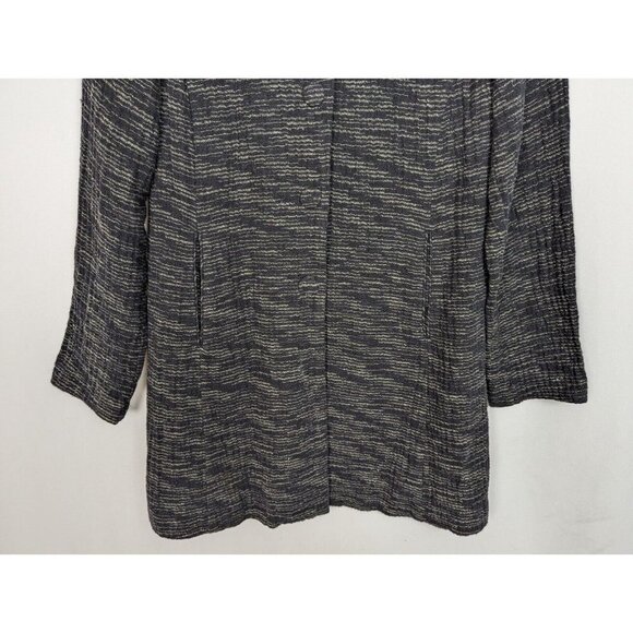 EILEEN FISHER PS Long Jacket Blazer Textured Knit Cotton Snap Button Up Classic - Picture 7 of 14